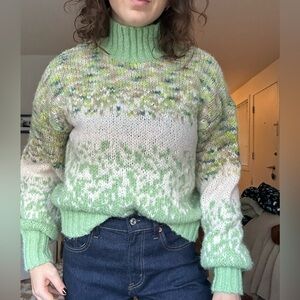 Aerie Multicolor Knit Turtleneck Sweater